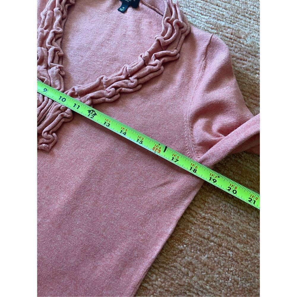 TALBOTS Button Front Ruffle Cardigan Size M - Picture 6 of 7